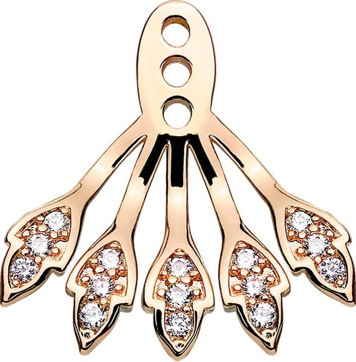 Image du produit Star Piercing Boucles d'oreilles Ear Jacket or rose avec cinq feuilles de cristal