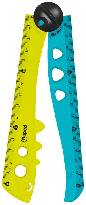 Image du produit Maped Règle pliante CROC CROC, plastique, 15/30 cm, jaune/turquoise, blister 1 pièce (300 mm)