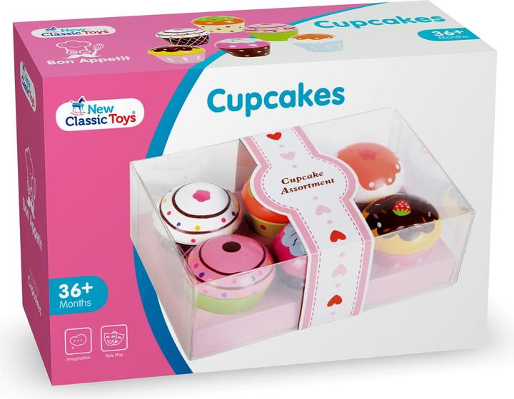 Image du produit New Classic Toys Assortiment de cupcakes dans une boîte cadeau - 6 pièces