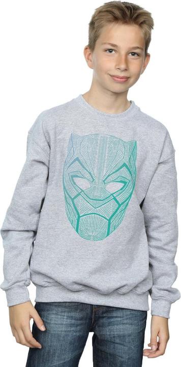 Actual product image Boys Black Panther Tribal Mask Sweatshirt (140, 146)