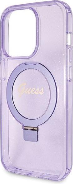 Immagine prodotto Guess GUHMP13XHRSGSU iPhone 13 Pro Max 6.1" viola/viola Custodia rigida ad anello Stand Script Glitter (Apple iPhone 13 Pro Max)
