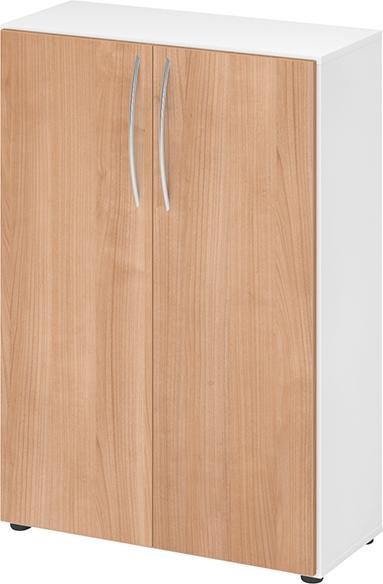 Hammerbacher Schrank 3OH 34,6cm tief BM Weiss/Nussb.