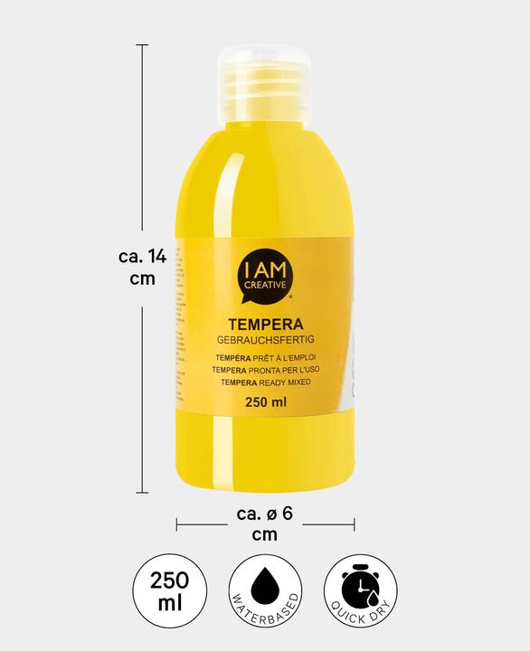 Immagine prodotto I Am Creative Tempera, pittura a tempera a base d'acqua, 250 ml (Giallo, 250 ml)