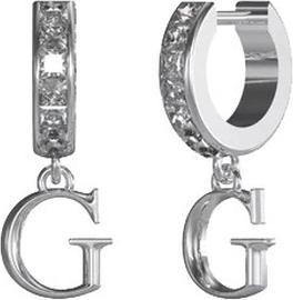 Guess Stylish steel earrings with Huggie Me crystals JUBE03148JWRHT/U