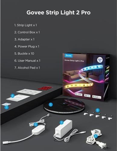 Immagine prodotto Govee LED-Strip 2 Pro (RGBIC, RGBW, 100 cm, Interno)
