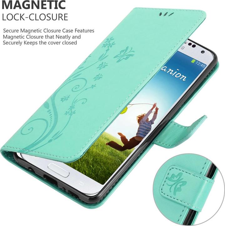 Actual product image Cadorabo Flower Book Case for Samsung Galaxy S4 (Samsung Galaxy S4)