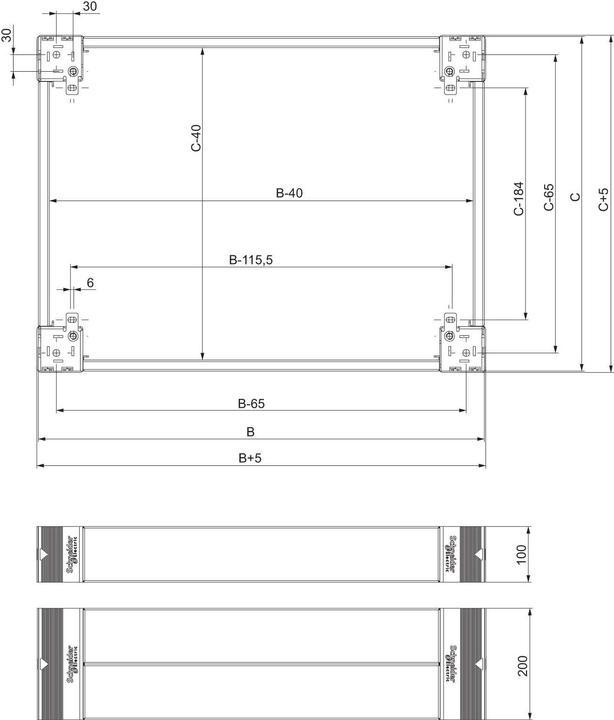 Produktbild Schneider Electric Sockel-Frontelement 1600x400x100mm