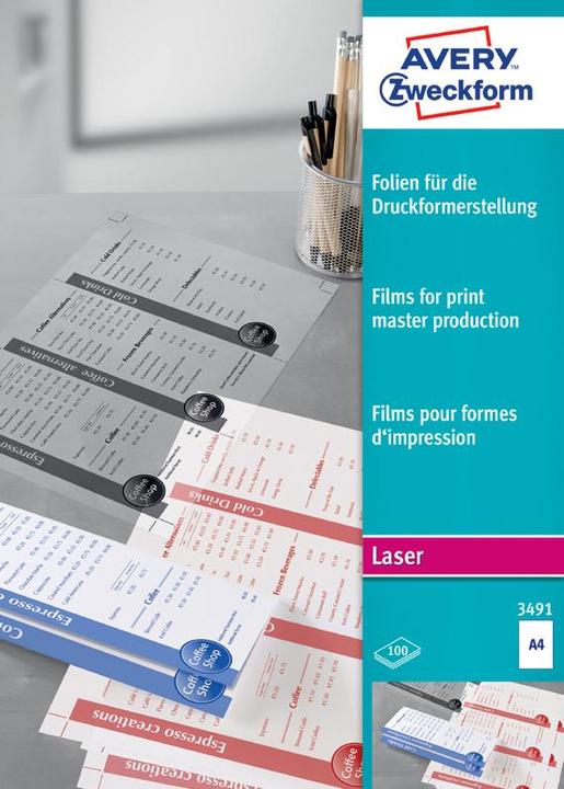 Produktbild Avery Zweckform Transparente, matte Polyesterfolie (100 g/m², A4, 100 x)
