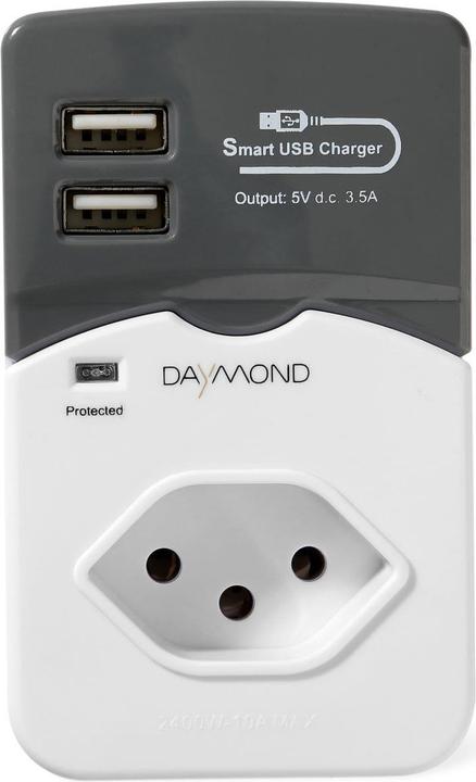 Durabase USB-Ladeanschluss Abzweigstecke (3 x, Typ 13, USB-A)