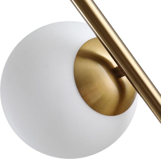 Image du produit Swisshandel24 Lampadaire Lampadaire Abat-jour en verre en 2 parties, acier+verre, 39 x 28 x 165cm (Golden (E27)