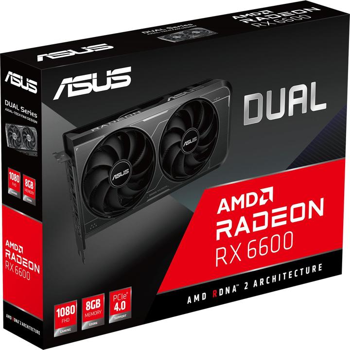 Actual product image ASUS Dual Radeon RX 6600 V3 (8 GB)