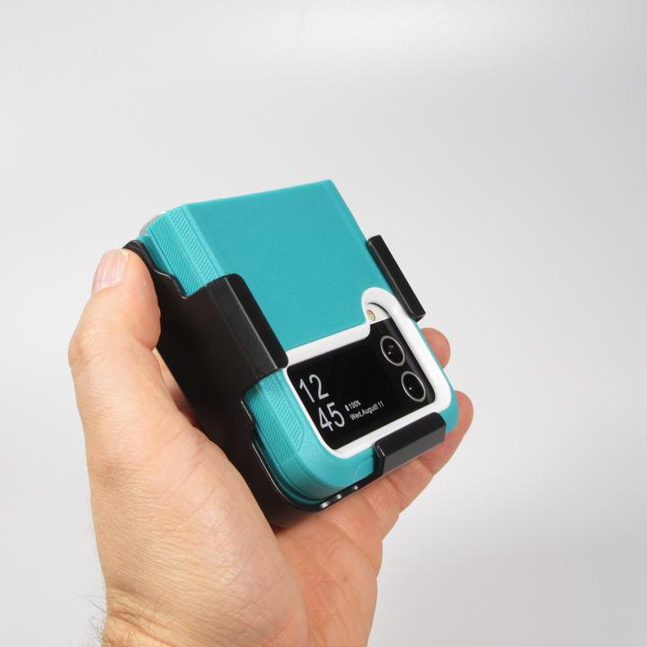 Actual product image PhoneLook Optimum-protect Reinforced Silicone Sleeve with Belt Clip Turquoise (Samsung Galaxy Z Flip4)