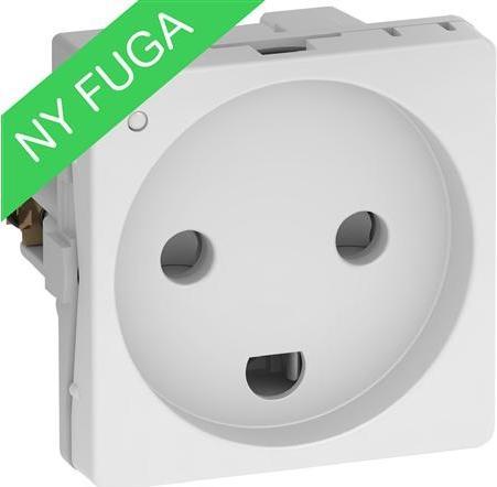Produktbild LK FUGA-Steckdose 2-polig + DK-Masse mit LED, weiss