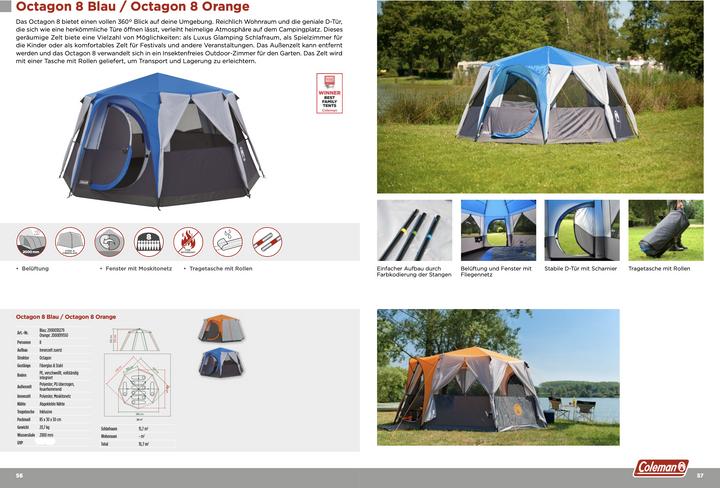 Produktbild Coleman Octagon (Kuppelzelt, 20.70 kg, 8 Personen)