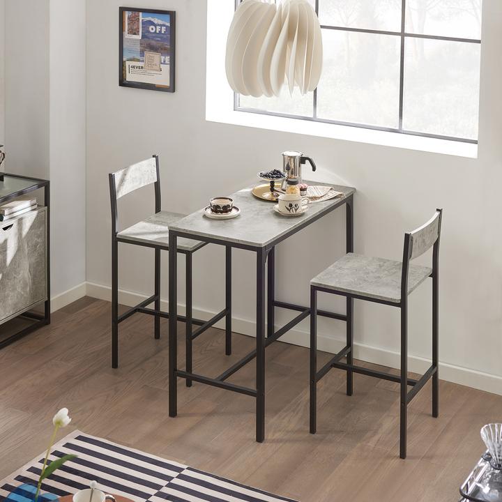 Immagine prodotto SoBuy Tavolo da bar con 2 sgabelli (89 x 45 x 87 cm)