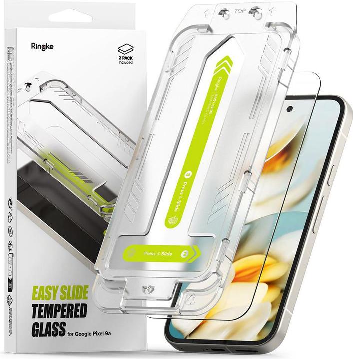 Actual product image Ringke - Easy Slide Tempered Glass (2 pack) - Google Pixel 9a - Clear (2 Piece, Google Pixel 9a)