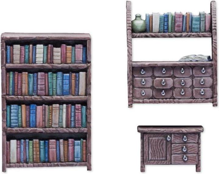 Actual product image Tabletop-Art Decoration bookcase / chest of drawers set 3 parts (Plastic)