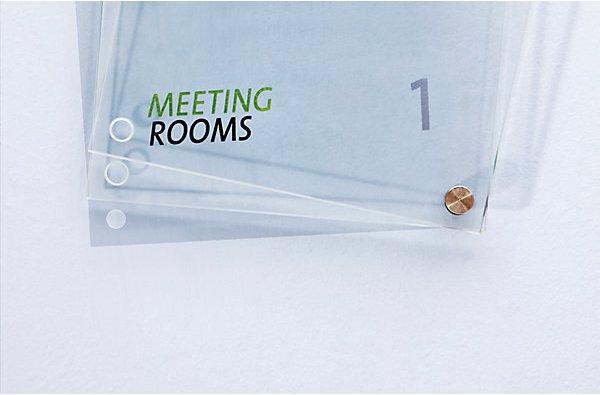 Actual product image Moedel Door sign made of single pane safety glass, pack of 2, WxH 100 x 100 mm.