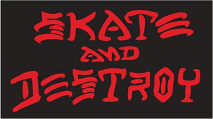 Actual product image Thrasher Skate and Destroy Medium Sticker (4"x2")