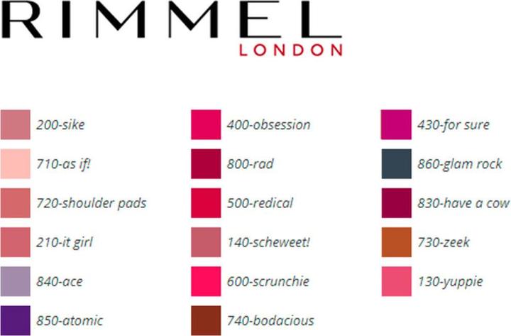 Energie-Label Rimmel London Stay Satin Brillo Barra De Labios Líquida 730 Zeek 5.5ml