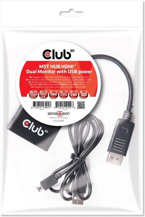 Produktbild Club 3D Multi Streaming Transport Hub DP -2xHDMI (HDMI, 20 cm)