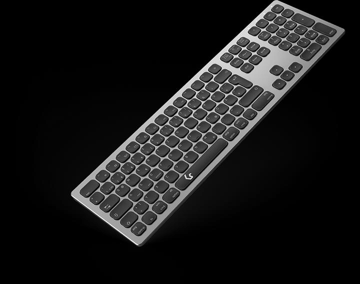 Actual product image KeySonic Full-Size Aluminum Keyboard, Bluetooth® & RF, for Win & macOS (DE, Wireless)