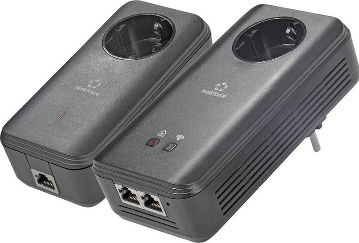 Actual product image Renkforce Powerline WLAN Starter Kit 1.2 Gbit/s PL1200D WiFi (1200 Mbit/s)