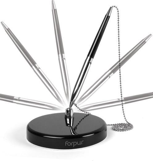 Produktbild Forpus Pen Table-Pen 0.7mm,Black, with Chain 1207-009 (Edelstahl, Schwarz, 1 x)