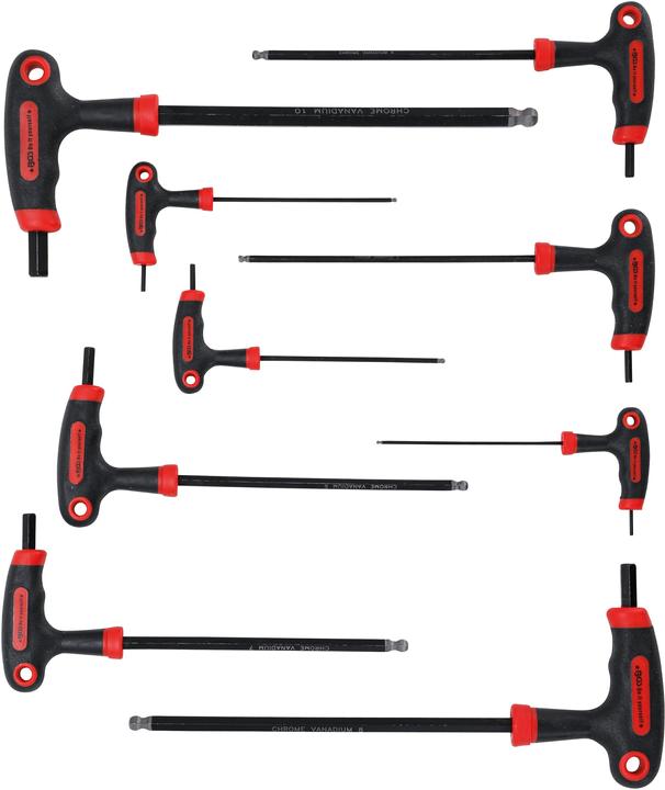Produktbild BGS Schraubendreher-Satz mit T-Griff und seitlicher Klinge Innensechskant 2 - 10 mm 9-tlg. (Innensechskant)