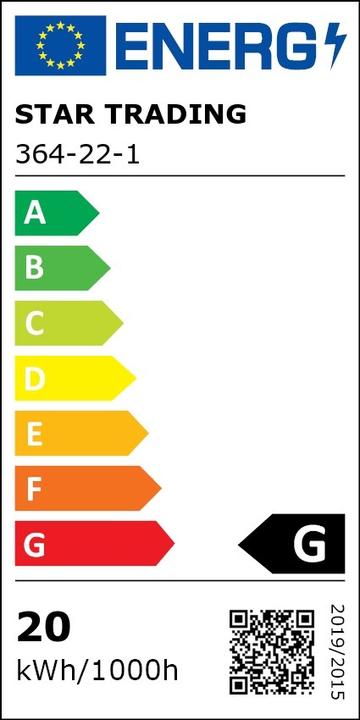 Energie-Label Star Trading High (E27, 20 W, 1300 lm, 1 x, G)
