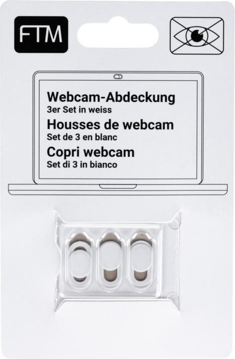 Immagine prodotto FTM Set di 3 copri webcam adattatori, autoadesivi, bianchi