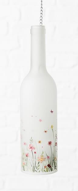 Boltze Home Teelichthalter Flowery Milchglas