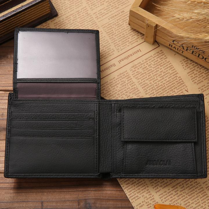 Produktbild Noya Echtleder Geldbörse Fashion Portemonnaie mit 14 Fächern - Schwarz (115x97mm)