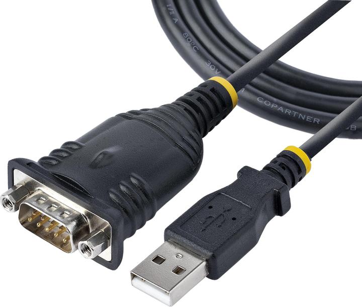 Image du produit StarTech com 3ft (1m) USB to Serial Cable, DB9 Male RS232 to USB Converter, Prolific IC, USB to Seri (0.91 m)