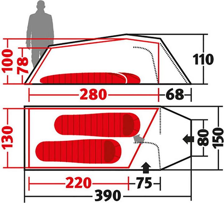 Actual product image Wechsel Tempest 2 Zero-G Line Tent (Tunnel tent, 2.30 kg, 2 persons)