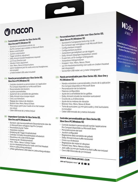 Produktbild Nacon Gaming Pro Compact Controller (Xbox One X, Xbox Series X, Xbox One S, Xbox Series S, PC)