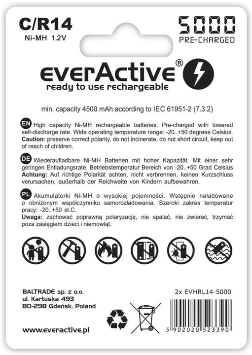 Produktbild Everactive EVHRL14-5000 (2 Stk., C, 5000 mAh)