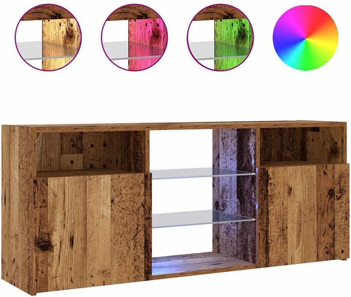 Immagine prodotto VidaXL TV-Schrank mit LED-Leuchten Altholz-Optik 120x30x50 cm TV-Möbel (120 x 30 x 50 cm)