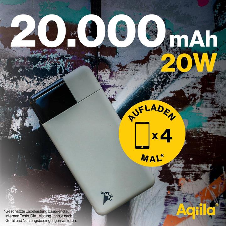 Immagine prodotto Aqiila Powerbird B20B - Powerbank 20000 mAh, 20W - Muschio (20000 mAh, 20 W, 74 Wh)