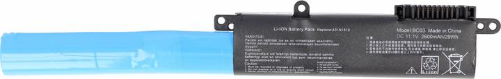 Produktbild AccuCell Akku passend für ASUS X540, A31N1519, Li-Ion, 11,1V, 2600mAh, 28,9Wh, built-in, ohne Werkzeug (2600 mAh)