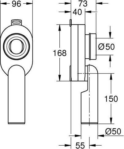 Grohe Raccordo di aspirazione per orinatoio verticale
