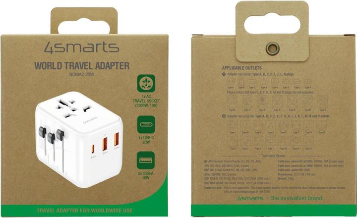 Immagine prodotto 4smarts Adattatore da viaggio Nomad 20W bianco
