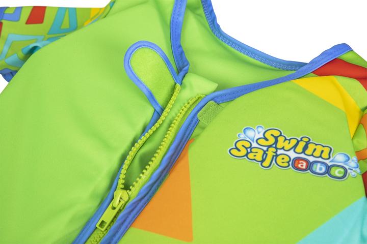 Actual product image Bestway Swim Safe ABC Svømme Traeningsvest UPF 50+ w/aermer, Skum 11-30 kg Grøn (One size, 11 - 30 kg)
