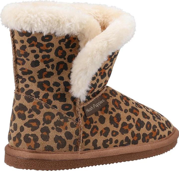 Hush Puppies Mädchen Hausschuhe Ashlynn LeoMuster Wildleder
