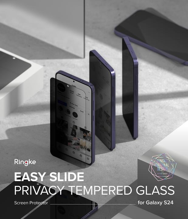 Image du produit Ringke Screen Protector for Galaxy S24 EASY SLIDE PRIVACY TEMPERED GLASS 2 pack, w installation Jig (2 pièce(s), Samsung Galaxy S24+)