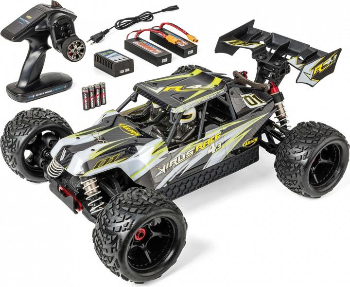 Carson 1:8 Virus Race 4.3 4S bl. 100% RTR weiss (RTR Ready-to-Run)