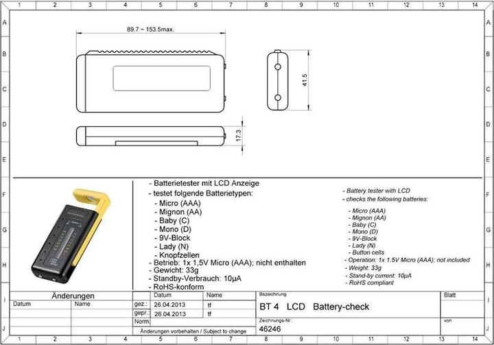 Produktbild Goobay LCD Batterietester