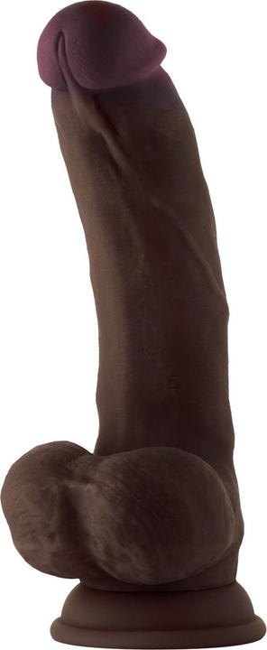 Actual product image Shaft Model C 21,59 cm Liquid Silicone Dong With Balls Mahogany Black