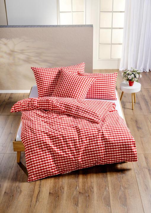 Actual product image Night Fashion Check red/white (Pillowcase, 65 x 100 cm)