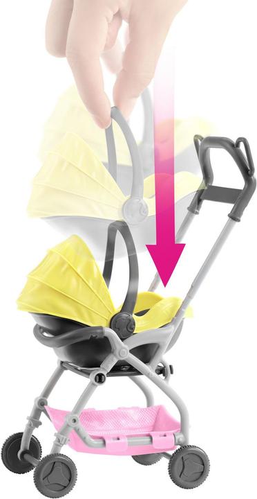 Image du produit Barbie Skipper Babysitters Inc. poupée et jeu, petite poupée avec poussette 2 en 1